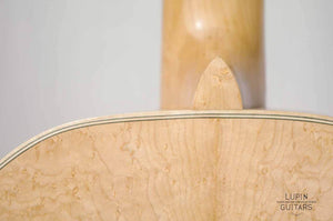 Birds eye maple classical guitar heel