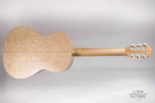 Load image into Gallery viewer, Birds eye maple classical guitar back view
