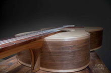 Load image into Gallery viewer, Walnut classical guitar diagonal view
