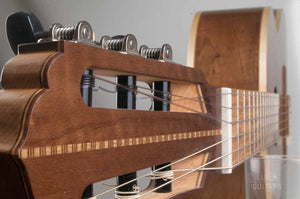 Walnut classical guitar headstock