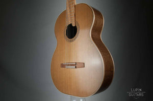 Torrified spruce classical guitar body